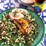 Harissa Roasted Salmon and Lebanese Couscous Tabbouleh