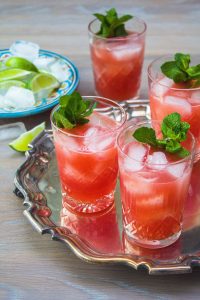 Raki Watermelon and Mint Cocktails