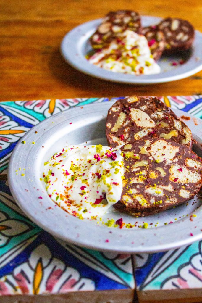 Chocolate and Halva Mosaic Cake