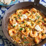 Turkish prawns with feta