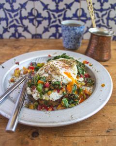 Feta, Chard and Zaatar Eggs