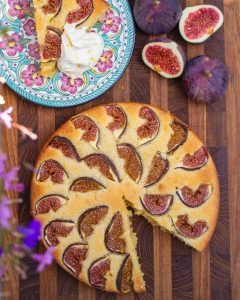 Fig almond and cardamom cake