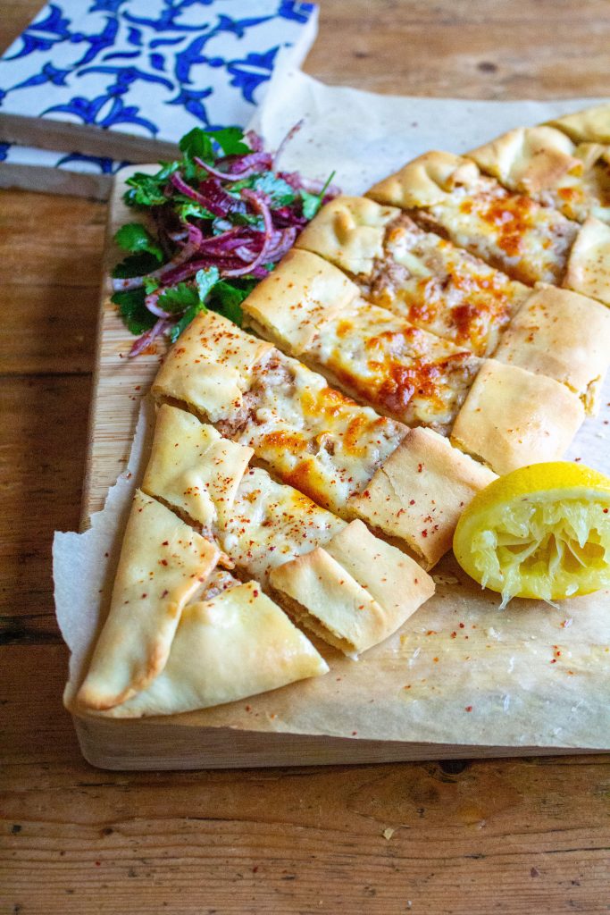 lamb and cheese Turkish pide lamb and cheese Turkish pide