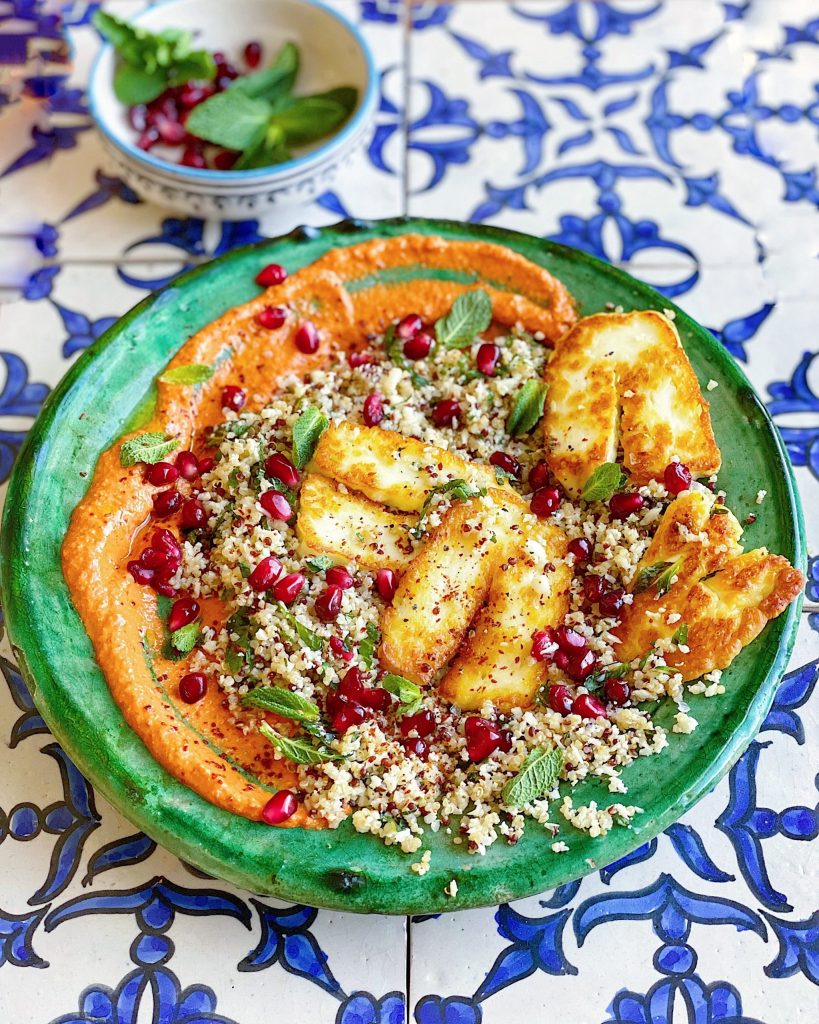 Cauliflower Halloumi and Muhammara Bowls