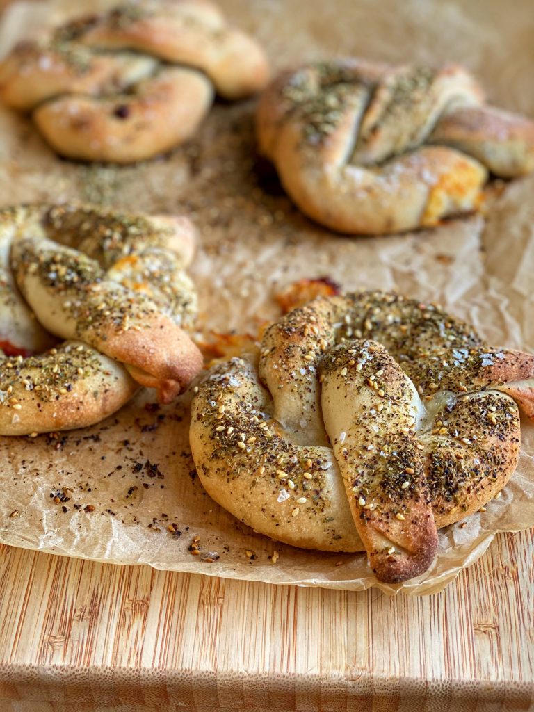 Cheesy Zaatar Pretzels