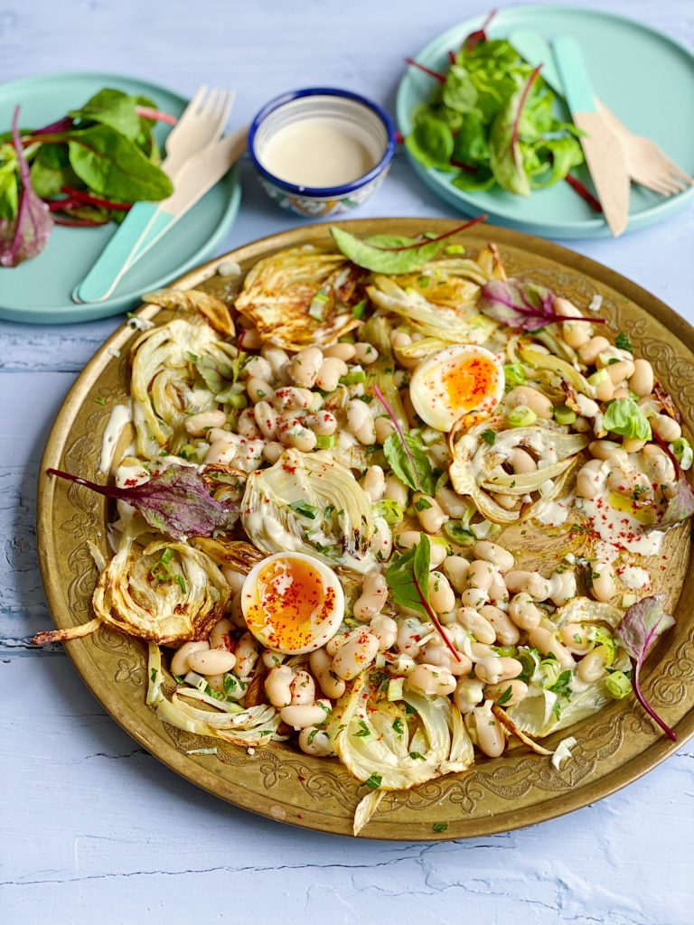 Cannellini Bean Fennel and Tahini Salad