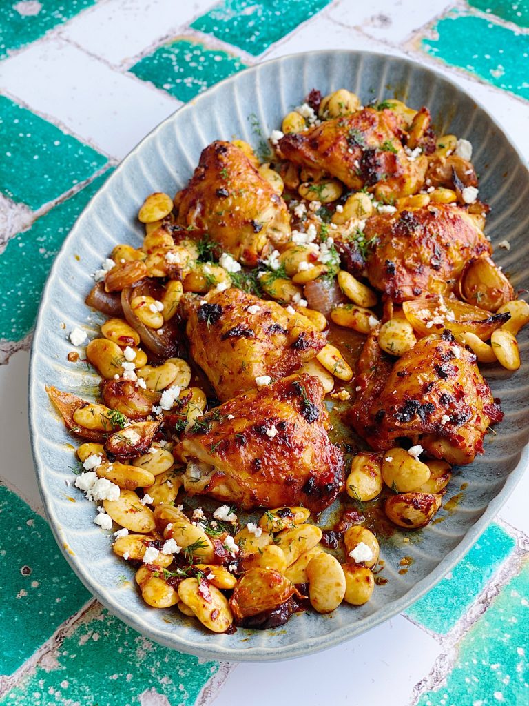 Harissa Roasted Chicken Traybake | Chicken recipes | John Gregory-Smith