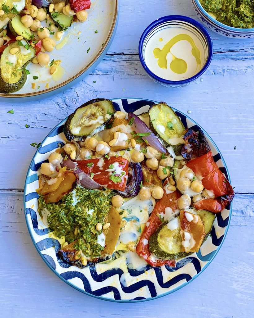 Roasted Veg with Tahini Sauce and Spicy Preserved Lemon Chermoula Roasted Veg with Tahini Sauce and Spicy Preserved Lemon Chermoula
