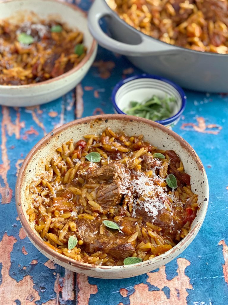 Greek Beef and Orzo Stew - Youvetsi