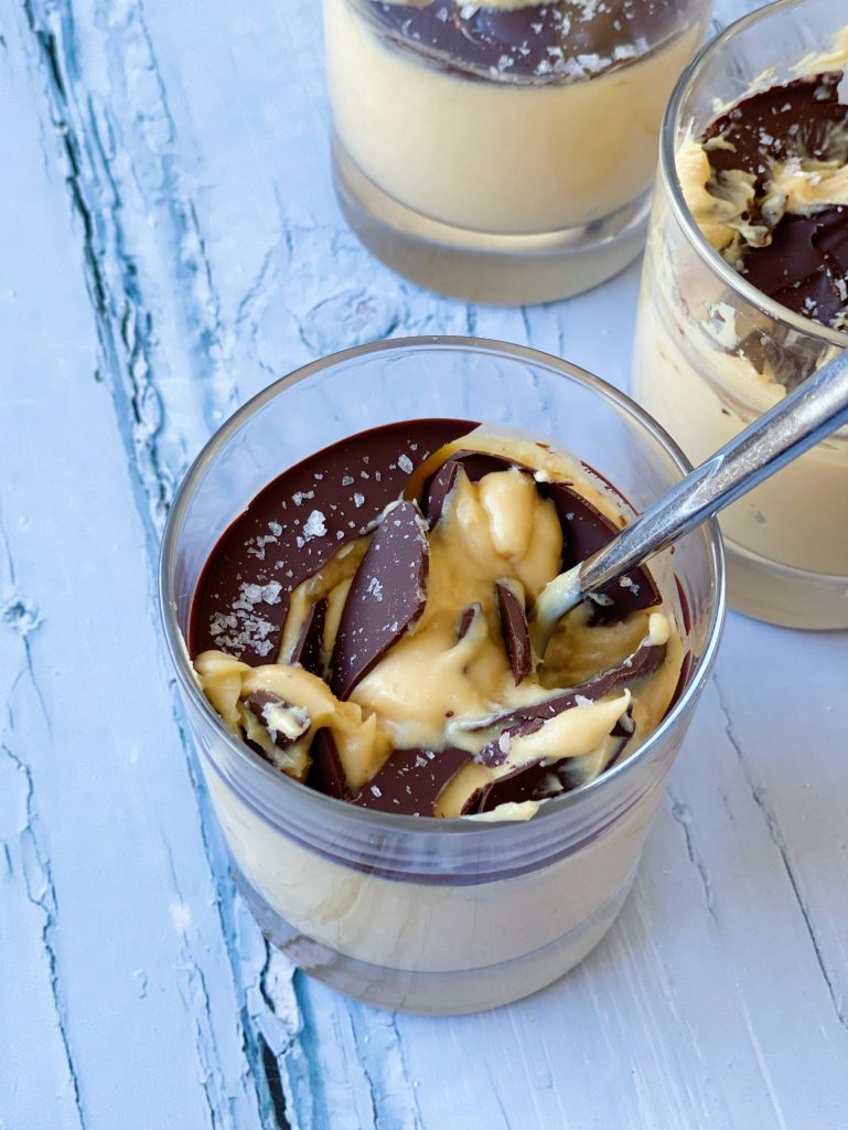 Peanut butter ice cream chocolate pots