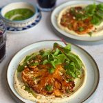 Cauliflower Steaks with Zhoug and Hummus