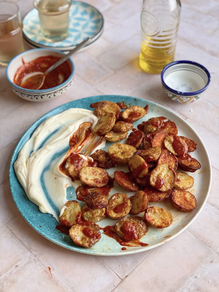 Crispy Potatoes with Mojo Rojo and Mayo