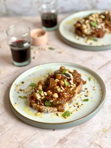 Lebanese Aubergine and Chickpea Stew - Maghmour