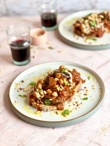 Lebanese Aubergine and Chickpea Stew - Maghmour