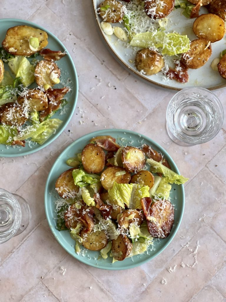 Crispy Potato Caesar salad